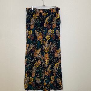 Miss Selfie Wide Leg Floral Casual Boho Stretchy Pants Rayon EUC Sz XL Rayon